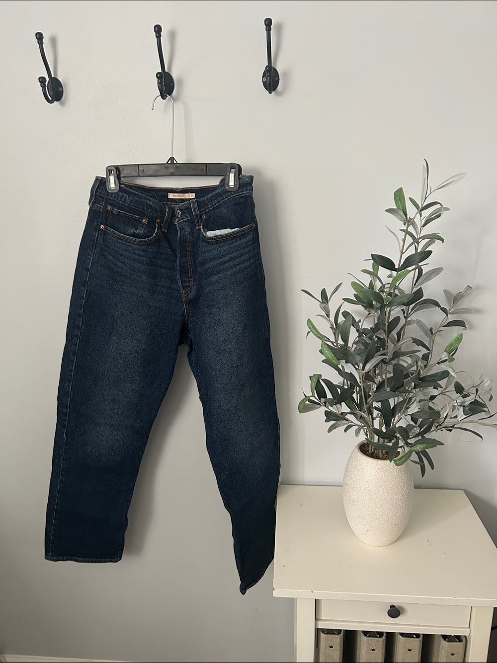 Levi's Dark Blue “Wedgie Straight” Leg Jeans